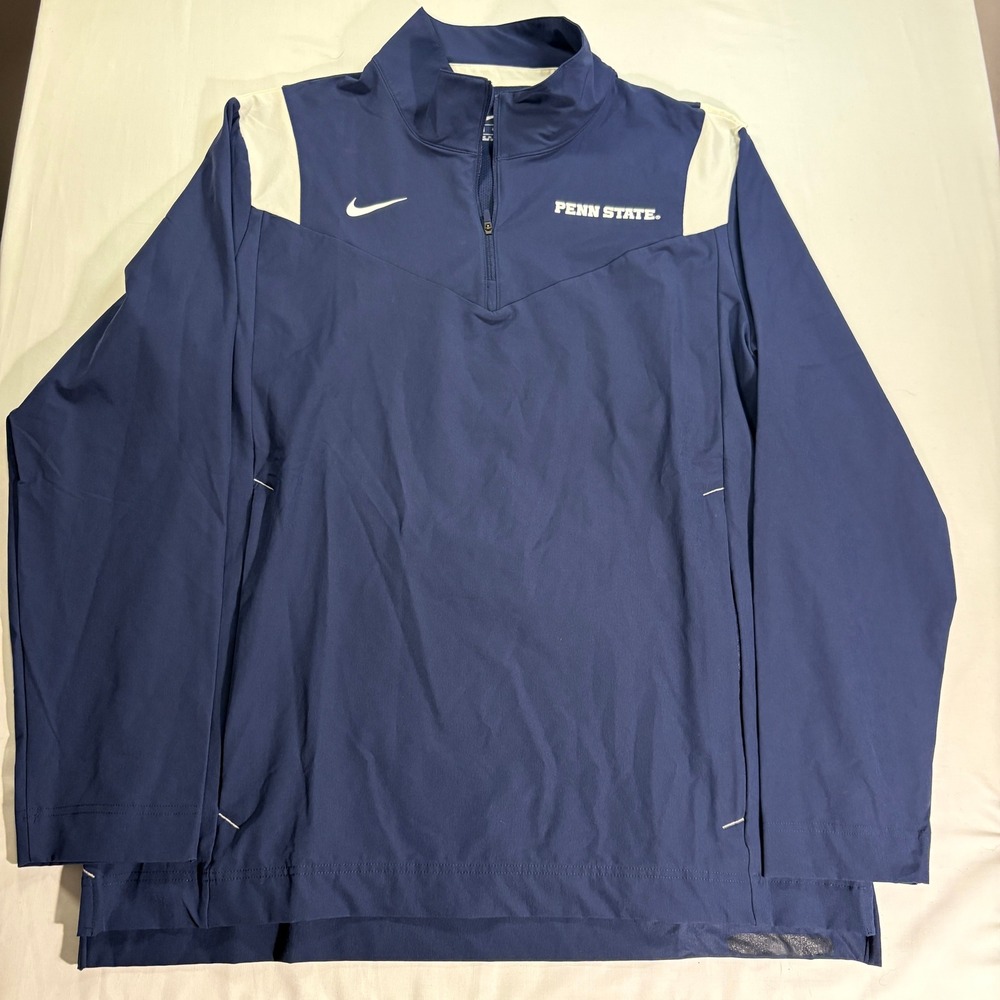 Nike Penn State Nittany Lions Mens Large Navy Blue Quarter Zip Pullover Jacket